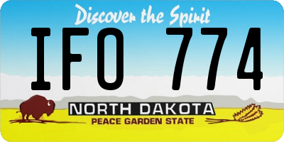 ND license plate IFO774