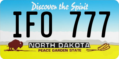 ND license plate IFO777
