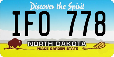 ND license plate IFO778