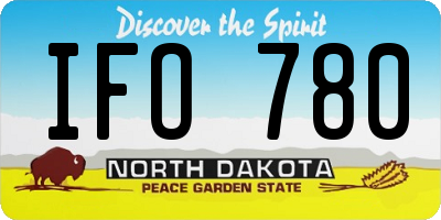 ND license plate IFO780