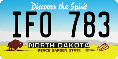 ND license plate IFO783