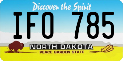 ND license plate IFO785