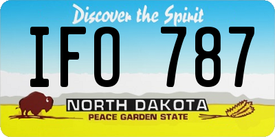ND license plate IFO787