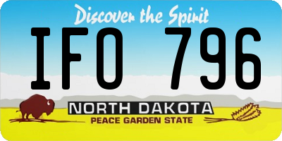 ND license plate IFO796