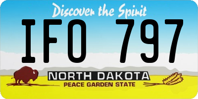ND license plate IFO797