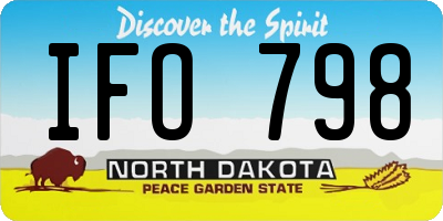 ND license plate IFO798