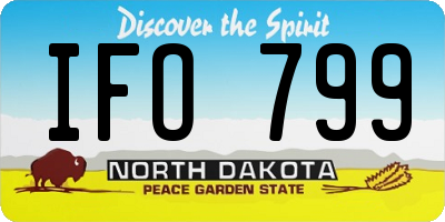 ND license plate IFO799