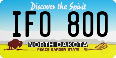 ND license plate IFO800