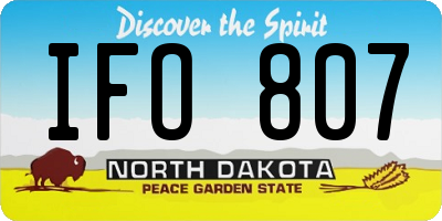 ND license plate IFO807