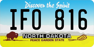 ND license plate IFO816
