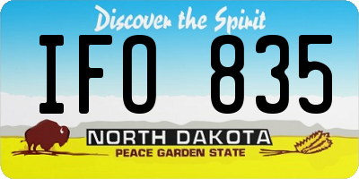 ND license plate IFO835