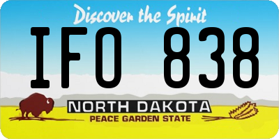 ND license plate IFO838
