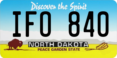 ND license plate IFO840