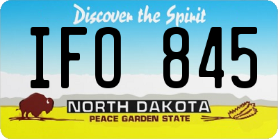 ND license plate IFO845