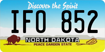 ND license plate IFO852