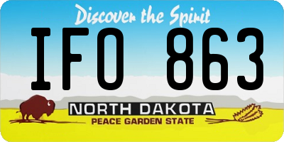 ND license plate IFO863