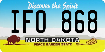 ND license plate IFO868