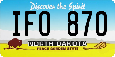 ND license plate IFO870