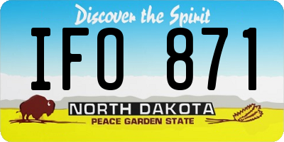 ND license plate IFO871