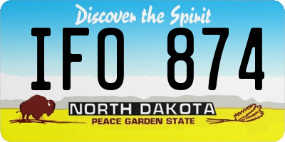 ND license plate IFO874