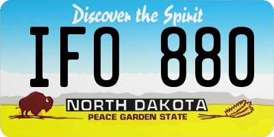 ND license plate IFO880
