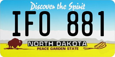 ND license plate IFO881