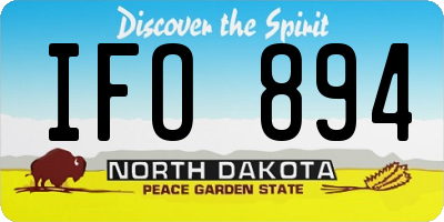 ND license plate IFO894