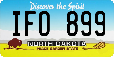 ND license plate IFO899