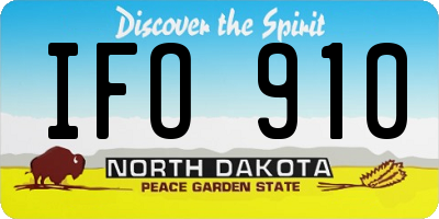 ND license plate IFO910