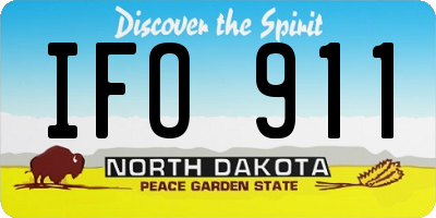 ND license plate IFO911