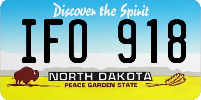 ND license plate IFO918