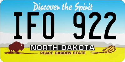 ND license plate IFO922