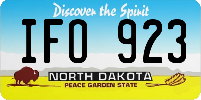 ND license plate IFO923