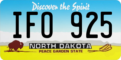 ND license plate IFO925