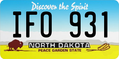 ND license plate IFO931