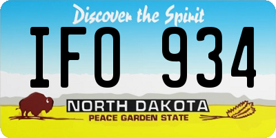 ND license plate IFO934