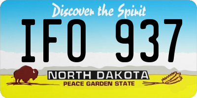 ND license plate IFO937