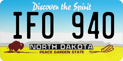 ND license plate IFO940