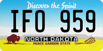 ND license plate IFO959