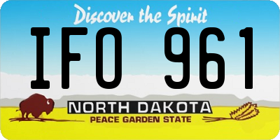 ND license plate IFO961