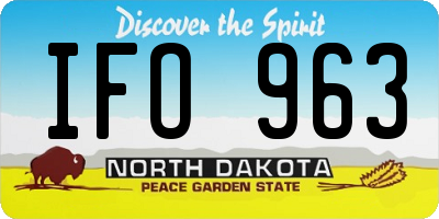 ND license plate IFO963