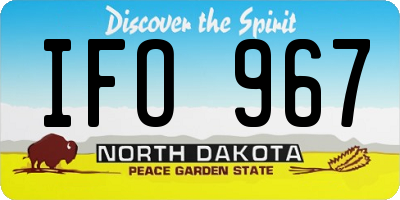 ND license plate IFO967