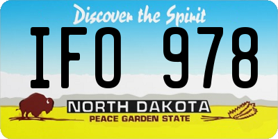 ND license plate IFO978