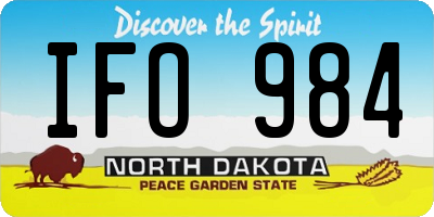 ND license plate IFO984