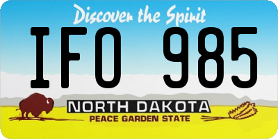 ND license plate IFO985