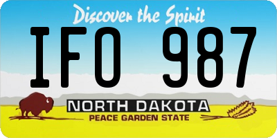 ND license plate IFO987