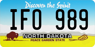 ND license plate IFO989