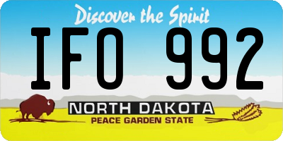 ND license plate IFO992