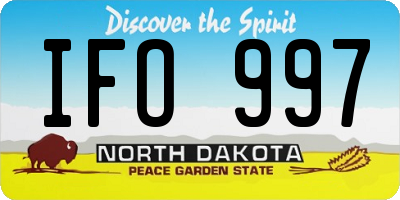 ND license plate IFO997
