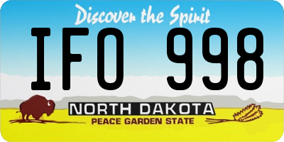 ND license plate IFO998